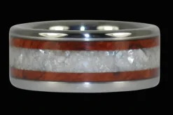 Amboina Wood Titanium Ring Band