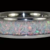 Black Fire And Ice Opal Titanium Ring