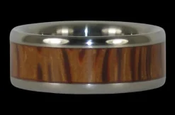 Black Palm Wood Hawaii Titanium Ring