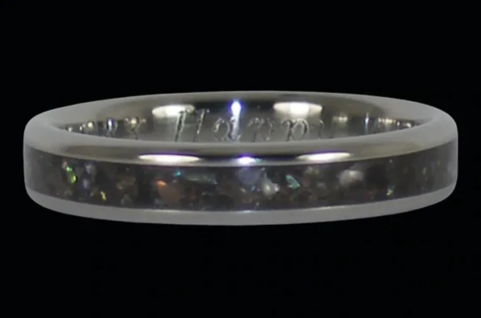 Black Pearl Titanium Ring