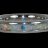 Blue Diamond And Fire Opal Engagement Titanium Ring
