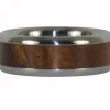 Curly Koa Wood Hawaii Titanium Ring
