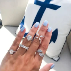 Diamond Baguette Leaf Ring