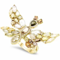 Diamond Dragonfly Cocktail Ring