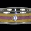 Diamond Titanium Ring With Pink Sugilite