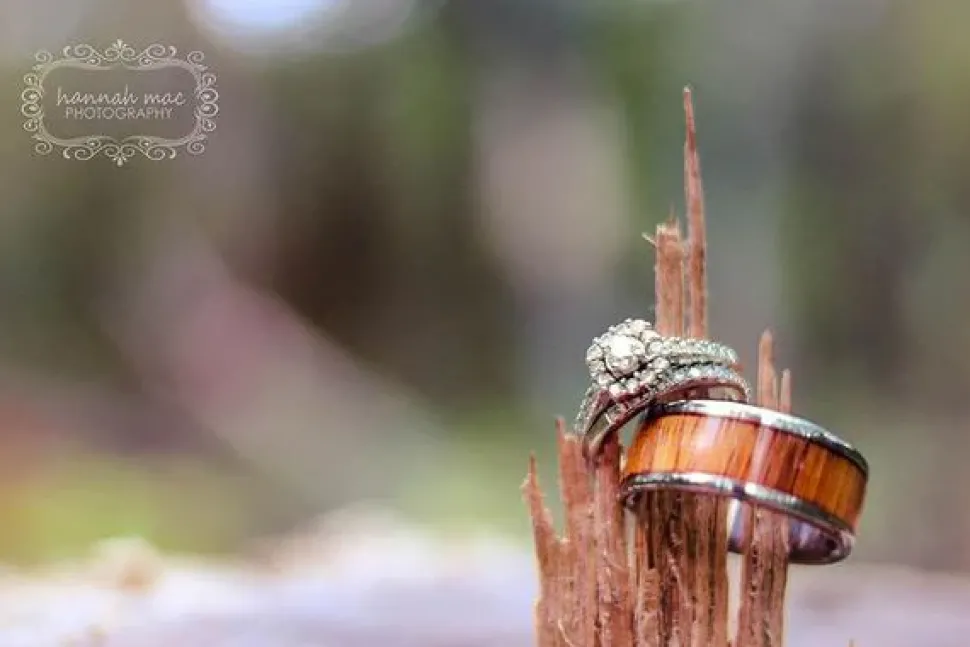 Hawaiian Fire Koa Titanium Ring Band