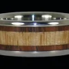 Hawaiian Koa And Mango Wood Inlay Titanium Ring