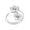 14K 8 And 11Mm Plumeria Ring With 2 Diamonds