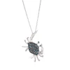 14K Crab Pendant With 18 Blue Diamonds