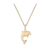 14K 15Mm "Jumping Single" Dolphin With 0.01 Carat Diamond