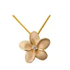 14K 20Mm Plumeria Diamond Pendant