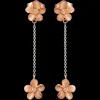 14K 7Mm Plumeria Earrings With 6 Diamonds