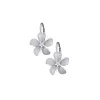 14K 11Mm Plumeria Earrings With Diamonds
