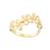14K 8Mm Plumeria Ring With 5 Diamonds