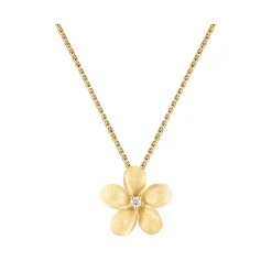 14K 15Mm Plumeria Slide With Diamond