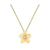 14K 15Mm Plumeria Slide With Diamond