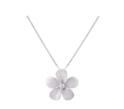 14K 15Mm Plumeria Slide With 0.04 Carats Diamond
