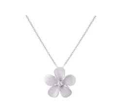 14K 15Mm Plumeria Slide With 0.04 Carats Diamond