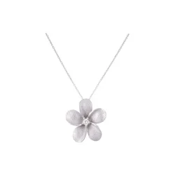 14K 13Mm Plumeria Slide With 0.03 Carats Diamond