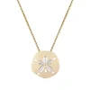 14K 18Mm Sand Dollar Pendant With 12 Diamonds