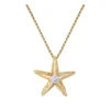 14K 21Mm Starfish Pendant With 5 Diamonds
