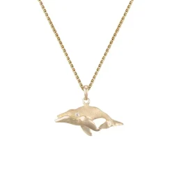 14K 23Mm Whale "Humpback Single" Pendant