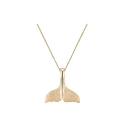 14K 16Mm Whale Saw Tail Pendant