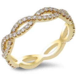 18K Rose Gold Band With 0.54 Ct Diamonds