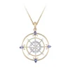 14K 2/Tone "Compass Rose" Pendant With 17 Diamonds And 4 Tanzanites