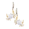 14K 2/Tone Crab Earrings With 22 Diamonds