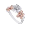 14K 2/Tone Diamond Plumeria Ring
