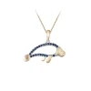14K 2/Tone Manatee Pendant With Diamond And 23 Blue Sapphires