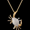 14K 2/Tone 25Mm Crab Pendant With 2 Diamonds