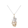 14K 2/Tone 10Mm "Flipping Couple" Dolphin Pendant