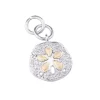 14K 2/Tone 12Mm Sand Dollar Charm With 29 Diamonds