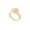 14K 2/Tone 12Mm Sand Dollar Ring With 10 Diamonds