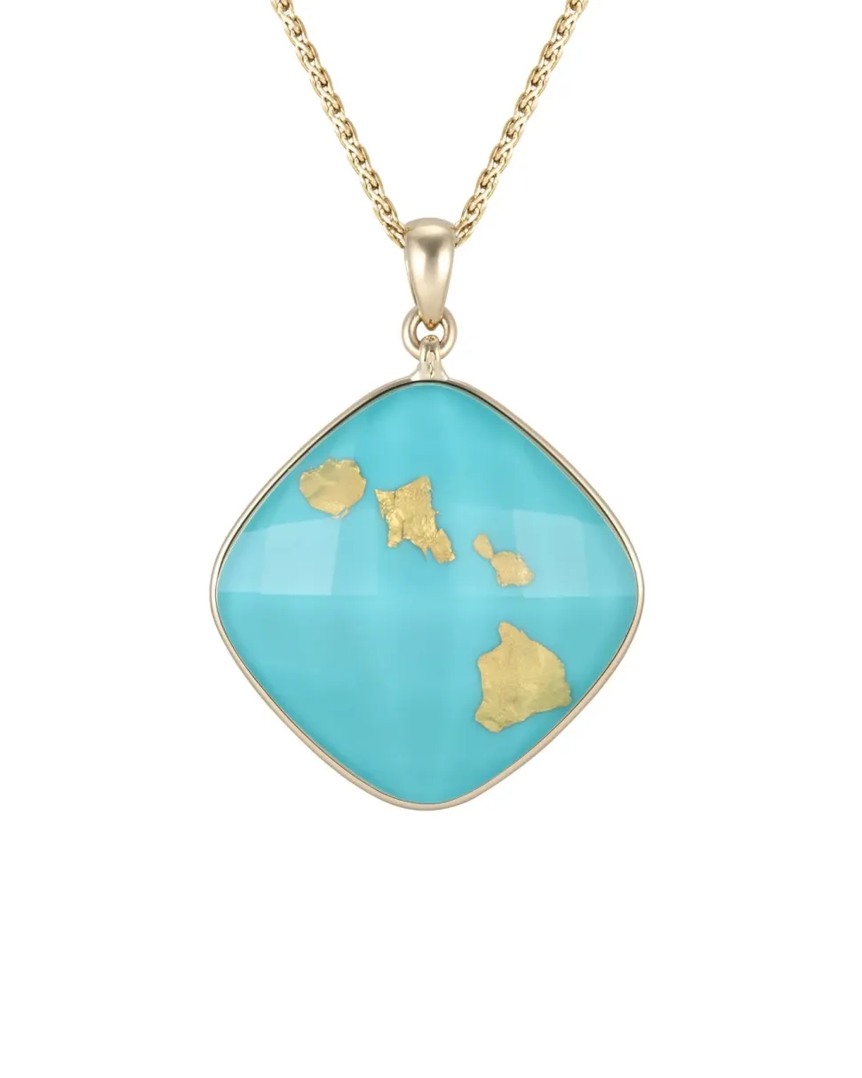 18K Treasure Island Large Hawaiian Island Pendant