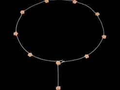 14K Two Tone Plumeria Necklace With 20 Diamonds