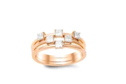 18K White Gold 3Pcs Ring With 0.60 Ct Diamonds