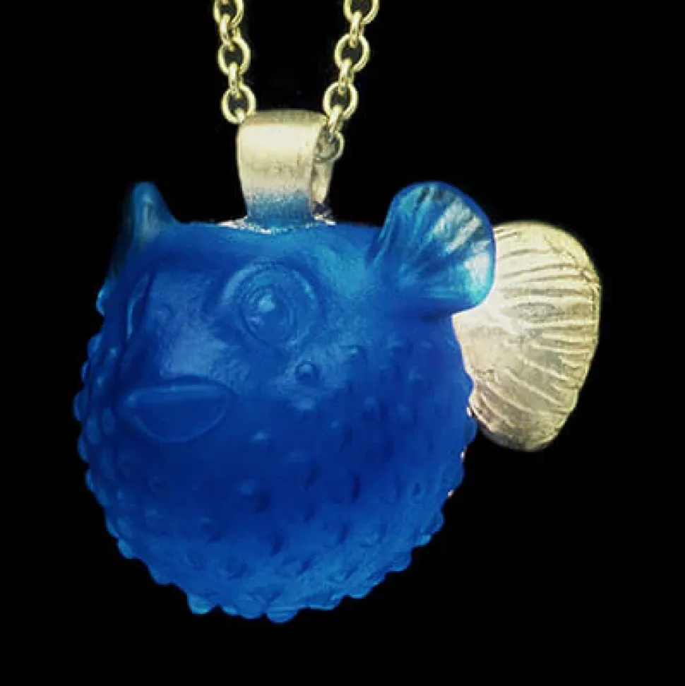 14K Yellow Gold Puffer Fish Pendant