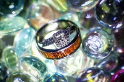 Kiawe Wood Hawaii Titanium Ring