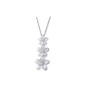 14Kw 6, 8 & 10Mm Plumeria Lei Slide Pendant With 3 Diamonds