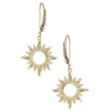 14Ky "Sunburst" Leverback Earrings With 74 Colored Sapphires
