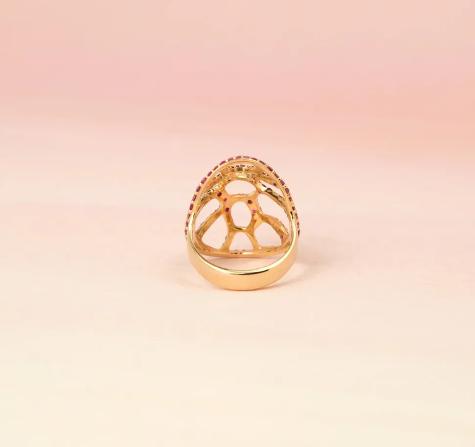 La Tortuga Cocktail Ring Pink