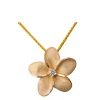 24Mm 14K Plumeria Diamond Pendant