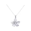 11Mm 14K Plumeria Pendant With 0.02 Carats Diamond