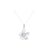 13Mm 14K Plumeria Pendant With 0.03 Carat Diamond