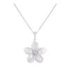 18Mm 14K Plumeria Pendant With 0.05 Carat Diamond