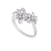 8Mm 14K Plumeria Ring With 3 Diamonds