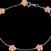 7Mm 14K 2/Tone Plumeria Bracelet With 14 Diamonds